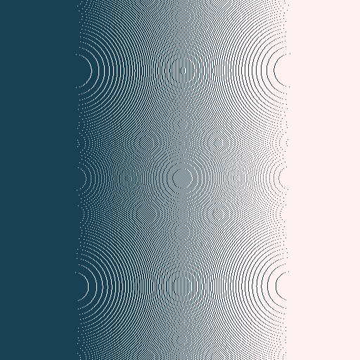 A computer-generated image made using the error diffusion shading algorithm. The dots it has made have resulted in a moiré pattern.
